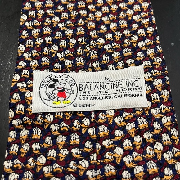 Vintage Disney Donald Duck Microprint Novelty Silk Tie - Picture 4 of 4